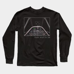 Cockpit Instruments FW-190 fighter aircraft WW2 Long Sleeve T-Shirt